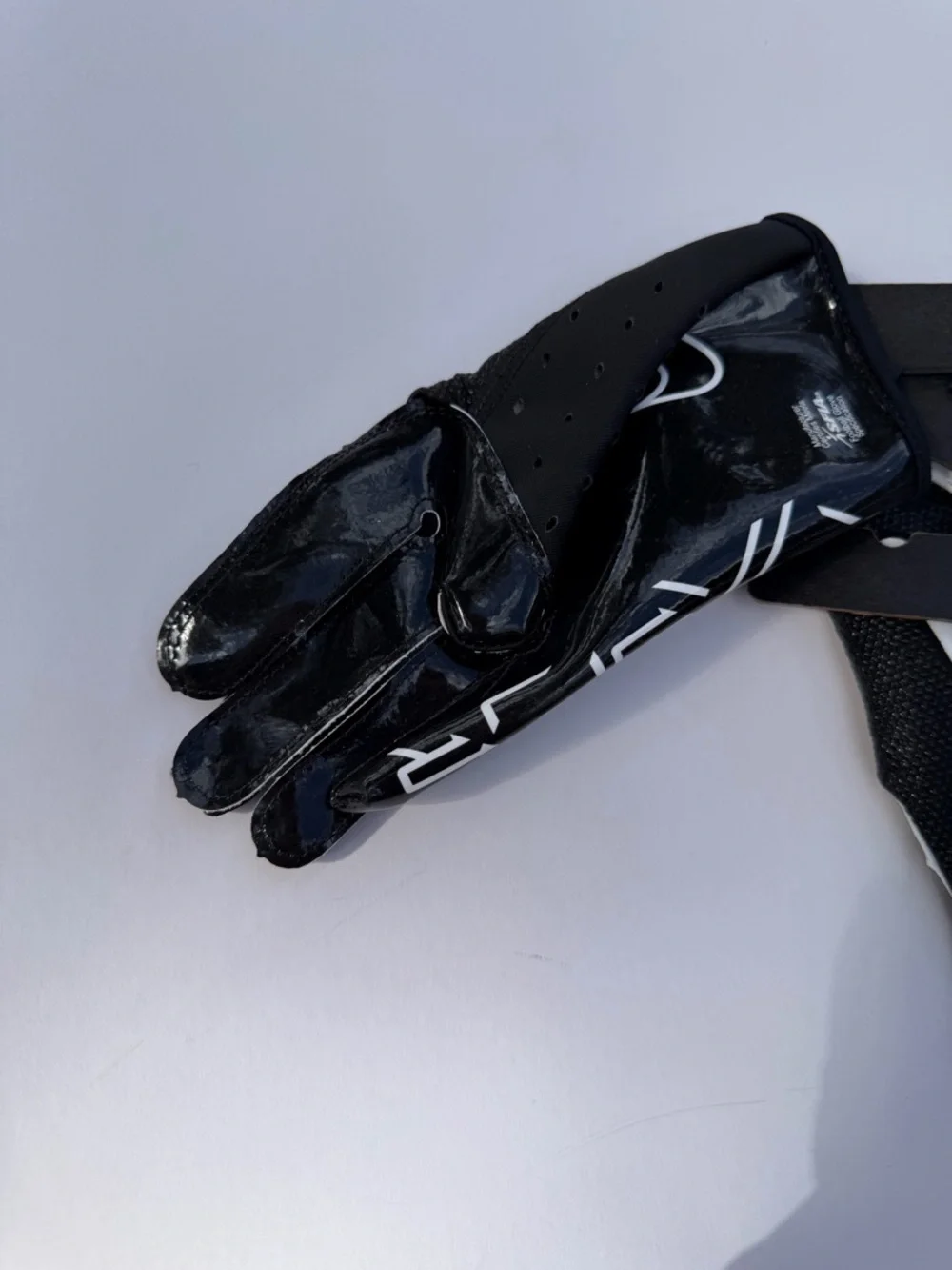 Nike Black Vapor Jet Football Gloves with White Accents